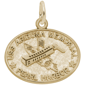 Uss Arizona Memorial  Charm,  Gold Plated Charm - 10-1890-0-gp
