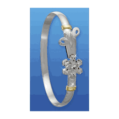 Vail Colorado Destination Bracelet - Sterling Silver & 14K Gold 6mm Wide