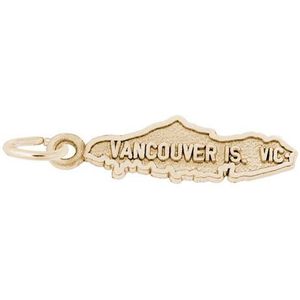 Vancouver Island Map Charm 14K Gold - 10-3810-0-14K