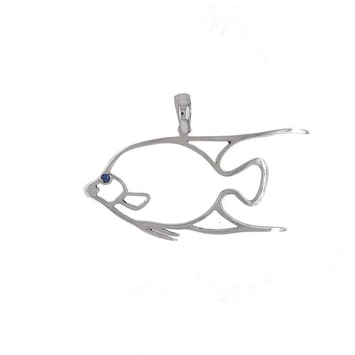 Vanmark 14K Gold Silhouette Angel Fish Pendant - PD446Y