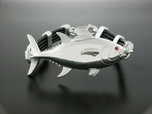 Vanmark Bluefin Tuna Black Leather Bracelet - SB103