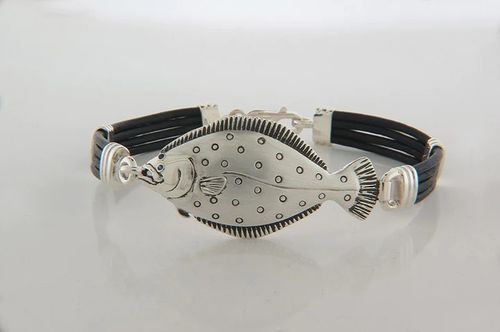 Vanmark Flounder Black Leather Bracelet - SB103