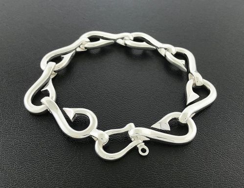 Vanmark Large Men's Sterling Silver Hook Up Bracelet - BR051S
