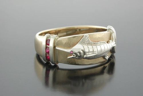 Vanmark Marlin Ruby Platform Ring - RG015-marlin