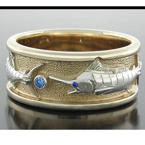 Vanmark Facing Marlins Blue Diamond Ring