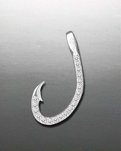 Vanmark Pave' Diamond Fishhook Pendant - PD125D