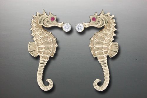 Vanmark Seahorse Post Earrings - ER020-D