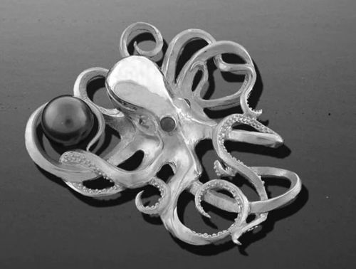 Vanmark Silver Octopus Pin Pendant - PD148S