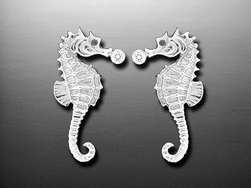 Vanmark Silver Seahorse Post Earrings - ER020ZS
