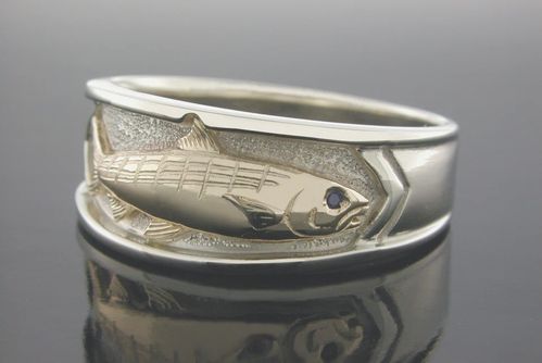 Vanmark Single Bonefish Platform Ring  - Single Fish Platform Rings - New RG007- Bonefish