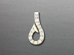Vanmark Small Diamond Pave Fishhook Pendant - PD002