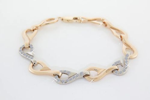 Vanmark Three Diamond Gold Hooks Ladies Multi Hooked Up Bracelet - BR004-3DH