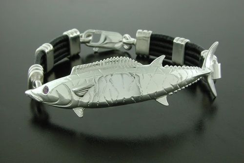Vanmark Wahoo Black Leather Bracelet - SB103
