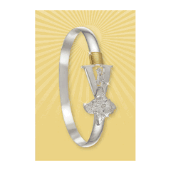 Virginia Destination Bracelet - Sterling Silver & 14K Gold 6mm Wide
