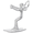 Water Skier Charm White Gold - 10-0882