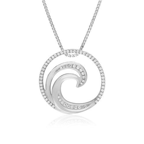 Wave Deluxe Pendant 20mm, Hawaiian Inspired  Pendant, WVP-0005/ WG
