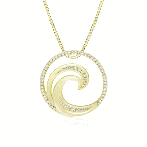 Wave Deluxe Pendant 24mm, Hawaiian Inspired  Pendant, WVP-0006