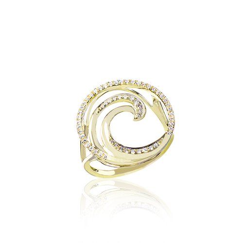 Wave Deluxe Ring 19mm, Hawaiian Inspired  Ring, WVR-0004