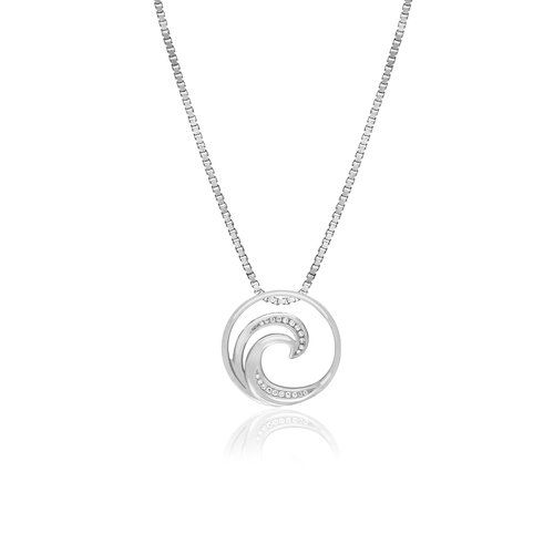 Wave Pendant 15mm, Hawaiian Inspired Pendant, WVP-0001/WG