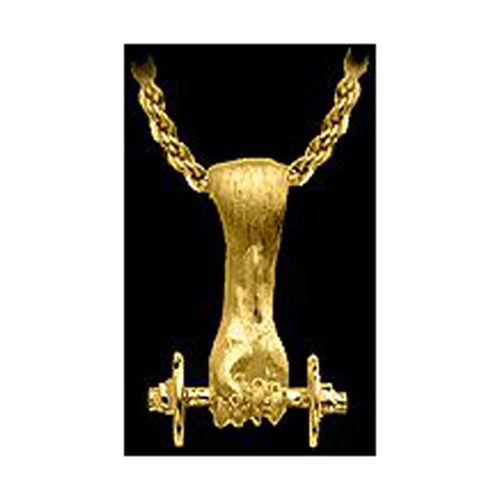 Weightlifter Pendant - 14K Yellow Gold