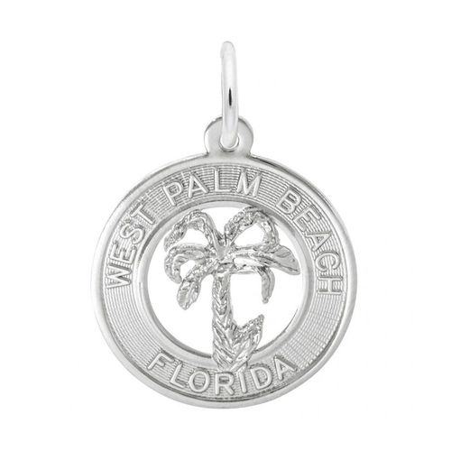 West Palm Beach Florida Charm - 14K White Gold - 10-1755-wg