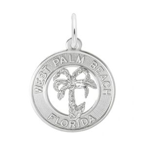 West Palm Beach Florida Charm - 14K White Gold - 10-1755-wg