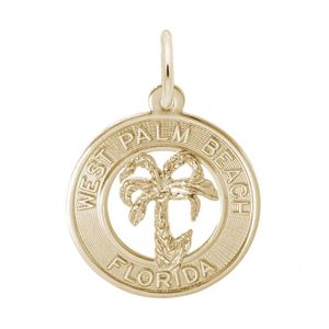 West Palm Beach Florida Charm - Gold Plated - 10-1755-gp