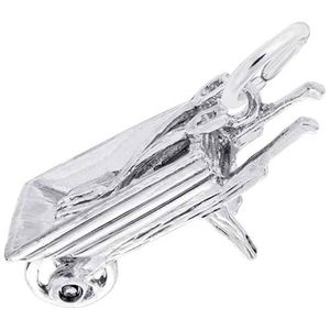 Wheel Barrow Charm 14K While Gold - 10-1404-0-14KW
