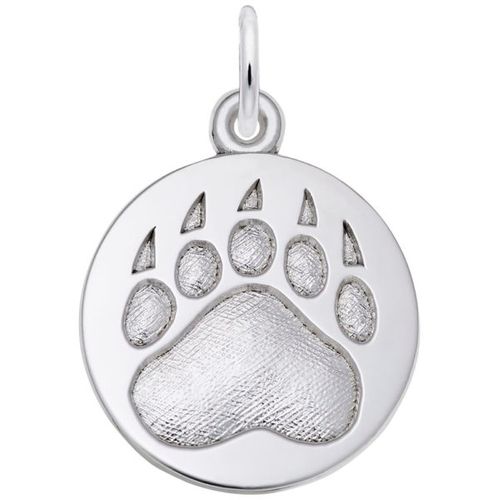 Whistler Bear Paw Print Charm - 14K White Gold - 10-1618-wg
