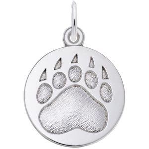 Whistler Bear Paw Print Charm - 14K White Gold - 10-1618-wg