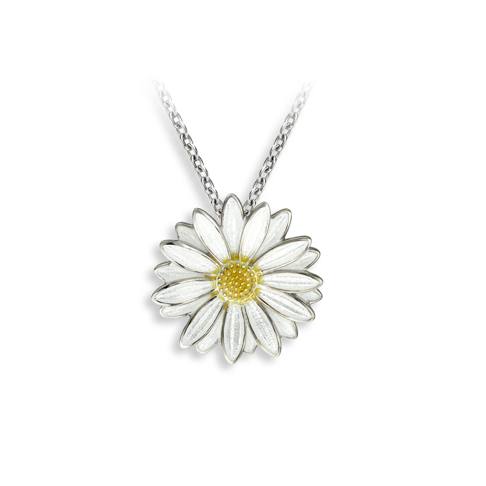 White Daisy Necklace  Sterling Silver - NN0361B