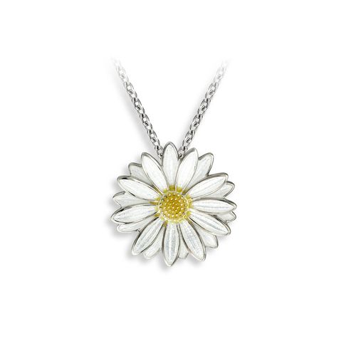 White Daisy Necklace  Sterling Silver - NN0361B