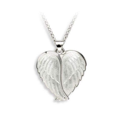 White Angel Wings Necklace  Sterling Silver  Christmas - NN0433A