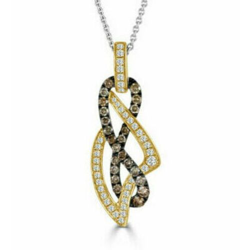 White & Brown Diamond Paloma Peugeot Pendant