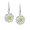 White Daisy Wire Earrings  Sterling Silver - NW0361B