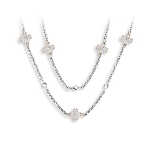 White Dogwood Necklace   Sterling Silver - NN0589A