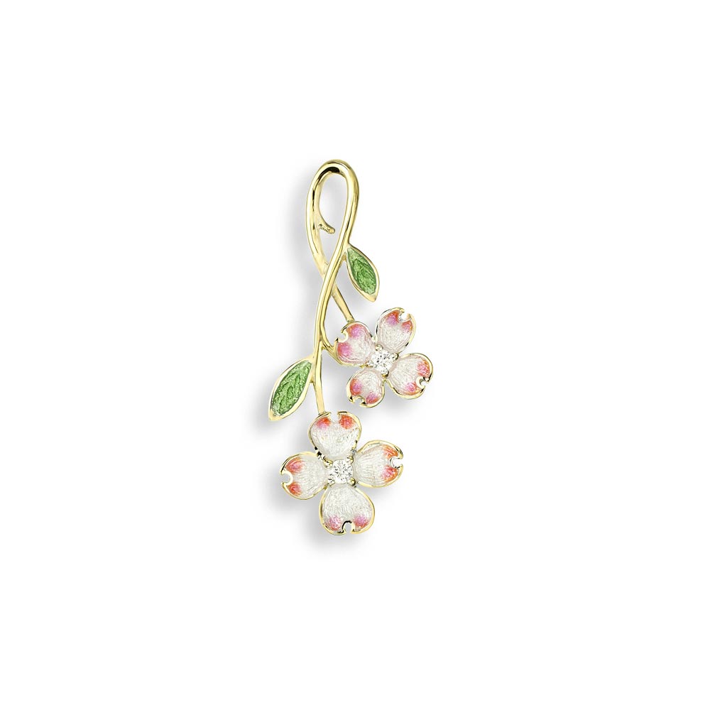 White Dogwood Pendant 18K -Diamond - NNG098WA-X