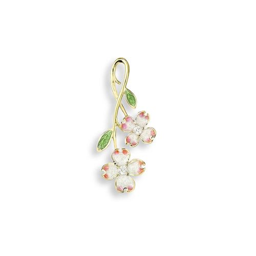 White Dogwood Pendant 18K -Diamond - NNG098WA-X