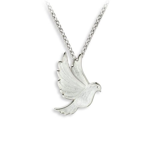 White Dove Necklace  Sterling Silver  Christmas - NN0429A