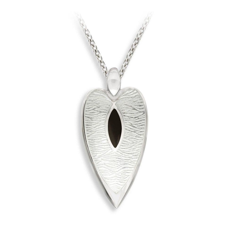 White Heart-Arrowhead Necklace  Sterling Silver - NN0591B