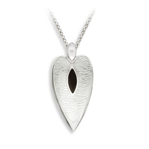White Heart-Arrowhead Necklace  Sterling Silver - NN0591B