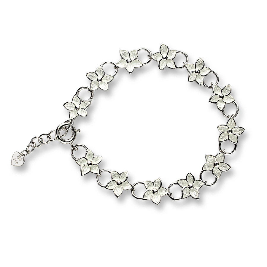 White Stephanotis Bracelet, Sterling Silver - NA0221A