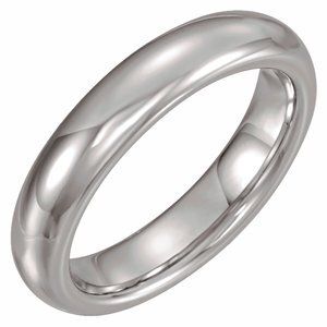 White Tungsten 4 mm Half Round Band Size 9.5 - TAR022:4395:P