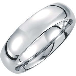 White Tungsten 6 mm Half Round Band Size 8 - TAR023:080:P