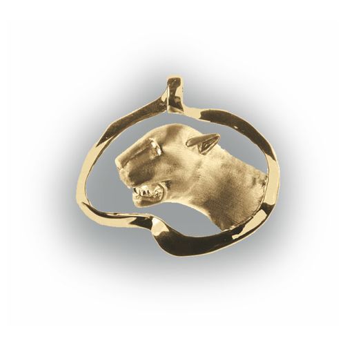 Wildcat Head Pendant - 14K Yellow Gold