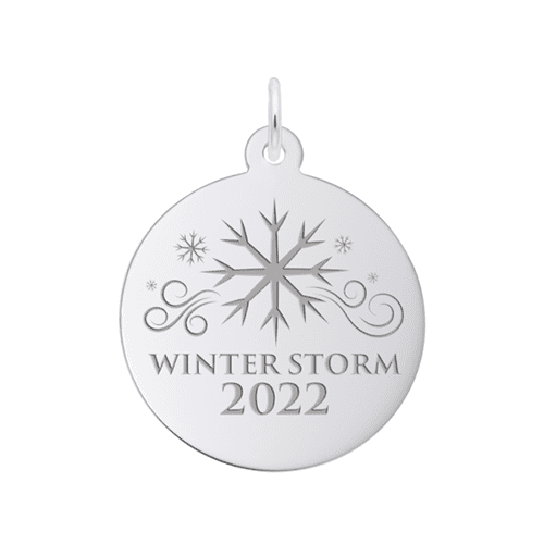 Winter Storm Disc Charm  - 14K White Gold  - 10-2100-0-14KW