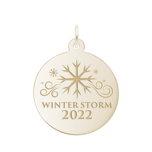 Winter Storm Disc Charm  - Gold Plated  - 10-2100-0-GP