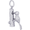Woodpecker Bird Charm White Gold - 10-1389