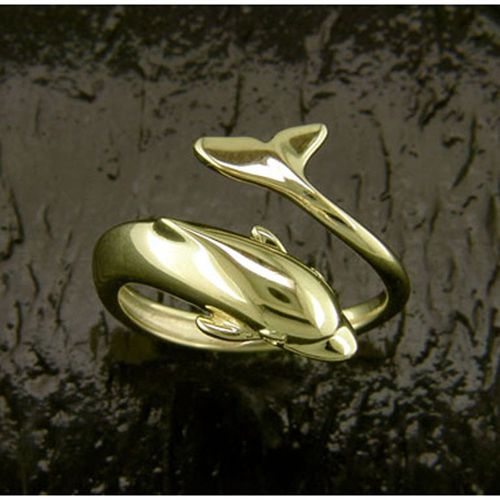 Wrap Around Style Baby Size Dolphin Ring - 14K Gold  - SD-F009