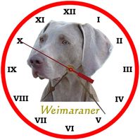 Frameless Wall Clock - Weimaraner